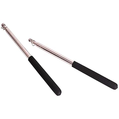Nimiman 1 Pair Belly Dance isis Wings Sticks Portable Telescopic Stainless Steel Sticks (Black) Cover