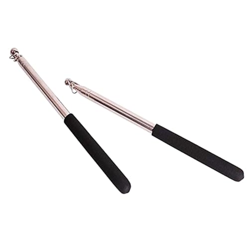 Nimiman 1 Paire de bâtons télescopiques Portables en Acier Inoxydable pour Danse du Ventre, Noir