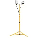Teenpull LED-Fluter mit Stativ 2x50 W Warmweiß Arbeitslicht für Baustelle und Garten, Aluminiumgehäuse, 7000 lm Lichtstrom, 120° Abstrahlwinkel, 3 m Kabel, Robustes Stahlstativ