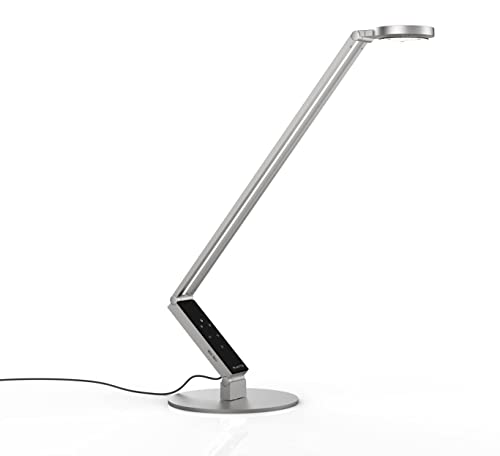 LUCTRA Table Pro 2 Radial Base LED Schreibtischlampe, biologisch wirksames Licht, dimmbar, 929123, silber