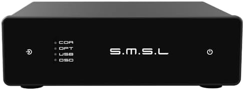 S.M.S.L D1 Hi-Res Audio Dac RohmBD34352EKVchip Touch Control RCA ouput 768kHz/32bit DSD512 THD+N 0.00038% MQA Audio DAC Dual USB/Optical/Coaxial input SNR126dB for phone/pad/PC/TV/DVD Home Desktop DAC