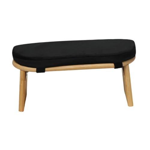 Menolana Meditation Bench Prayer Bench Comfortable Folding Soft Bamboo Kneeling Stool Meditation Chair for Office Leisure Tea Ceremony, Black