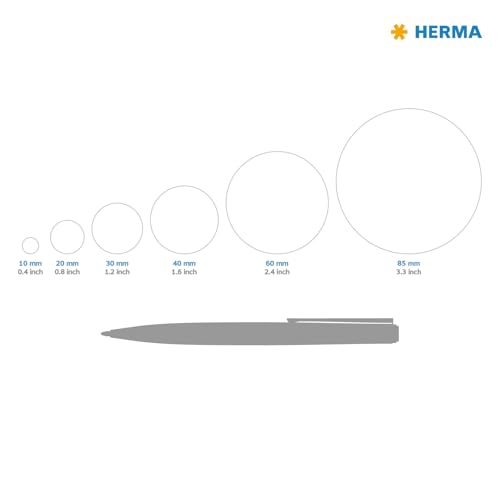 HERMA 4386 uniwersalne etykiety A4, zdejmowane, 32 (Ø 20 mm, 800 arkuszy, papieru, matowego, okrągłego), samoprzylepne, do druku, zdejmowane i wielokrotnego użytku, 76800 naklejek, białe