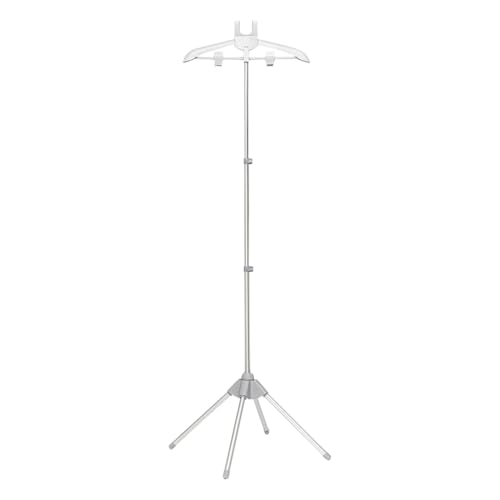 Steamer hanger stand télescopique avec pinces intégrées pour suspendre les vêtements - 2