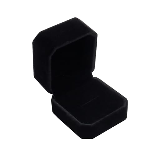 Wowagoga Ring Box - Velvet Ring Jewelry Storage Box Gift Box for Proposal, Wedding, Engagement, Ring Earrings Jewelry Counter Display Props - Black