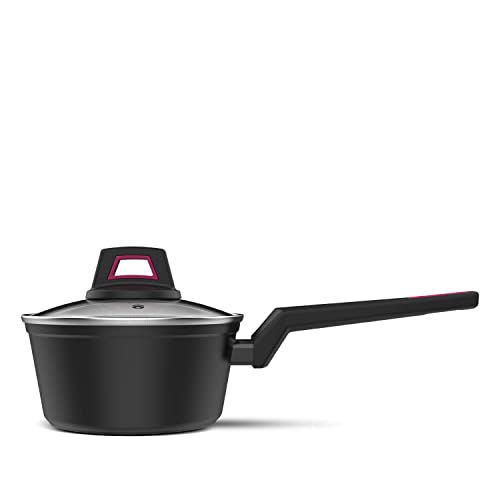 Taurus Best Moments Cazo 18 - Cazo de aluminio forjado. 18 cm diámetro. mango ergonómico. apto para todo tipo de fuegos. recubrimiento antiadherente. apto para lavavajillas. libre PFOA. negro