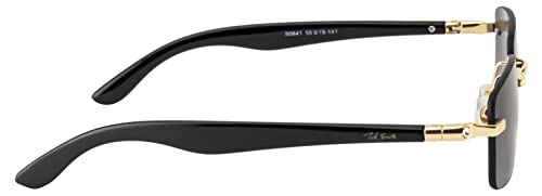 Image of Ted Smith Men's Women's UV Protection Metal Rectangle Sunglasses