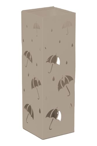 Marvin Portaombrelli Nuvia in Metallo da Esterno Interno Design Ingresso Ufficio Negozio Casa Originali Particolari Salvaspazio con Vaschetta Antigoccia (Tortora opaco)