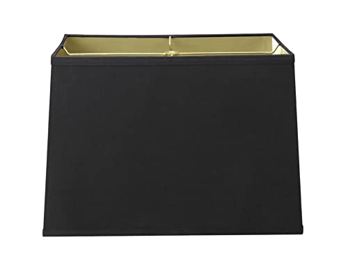 Aspen Creative 36061 Transitional Rectangle Hardback Shaped Spider Construction Lamp Shade in Black, 9' Wide (7" + 14") x (9" + 16") x 11"