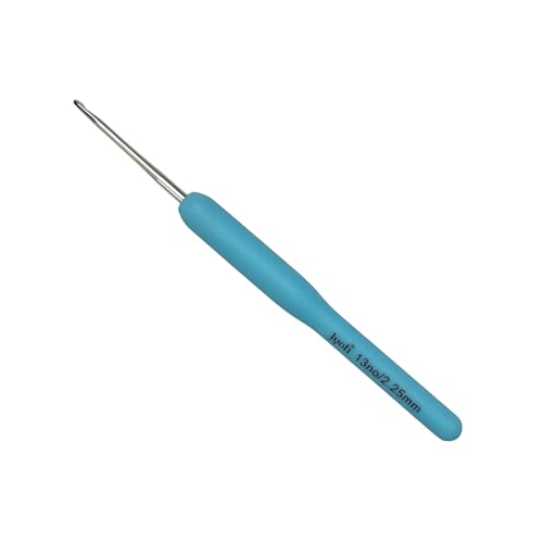 Image of Ushaworks Crochet Hook Soft Grip Crochet Needle with Aluminum Hook - Comfortable Yarn Tool for Crochet Needles, Knitting Needles, Crochet Kit, Knitting Kit, Knitting Needle Set, Crochet Needle, Crochet Set 1 Pcs (Crochet hook, 13no /2.25MM)