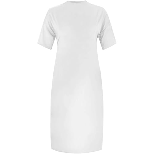 Image of Plus Size Maxi Dress for Women Short Sleeve V Neck Casual Loose Sundress with Pockets
