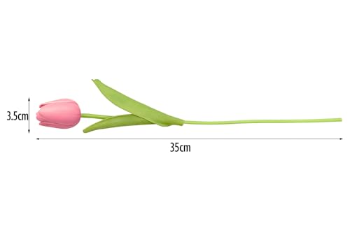 Image of Xtore inchSilk Tulip Bunch - Realistic Pink Artificial Flowers for Home Decor (Pack of 10, Pink)