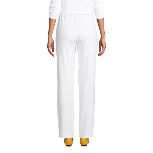 Image of Lands' End Women's Relaxed Fit Sport Knit High Rise Pants - Soft Cotton Pull-On with Elastic Waist