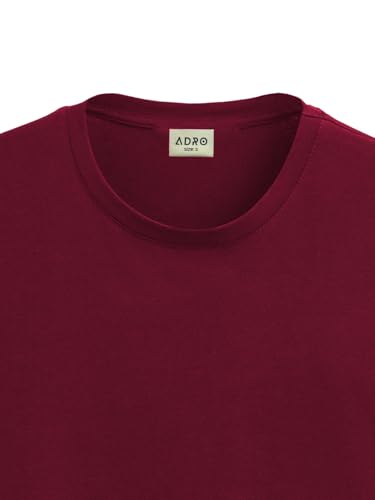 Image of ADRO Men's Cotton Solid Regular Fit T-Shirt