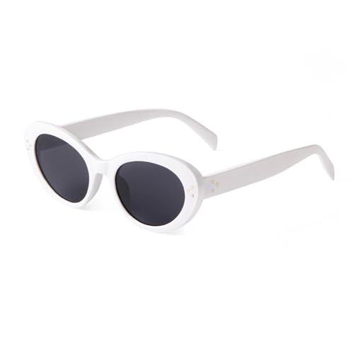 Lunettes de soleil ovales femmes UV400 à monture métallique vintage chic