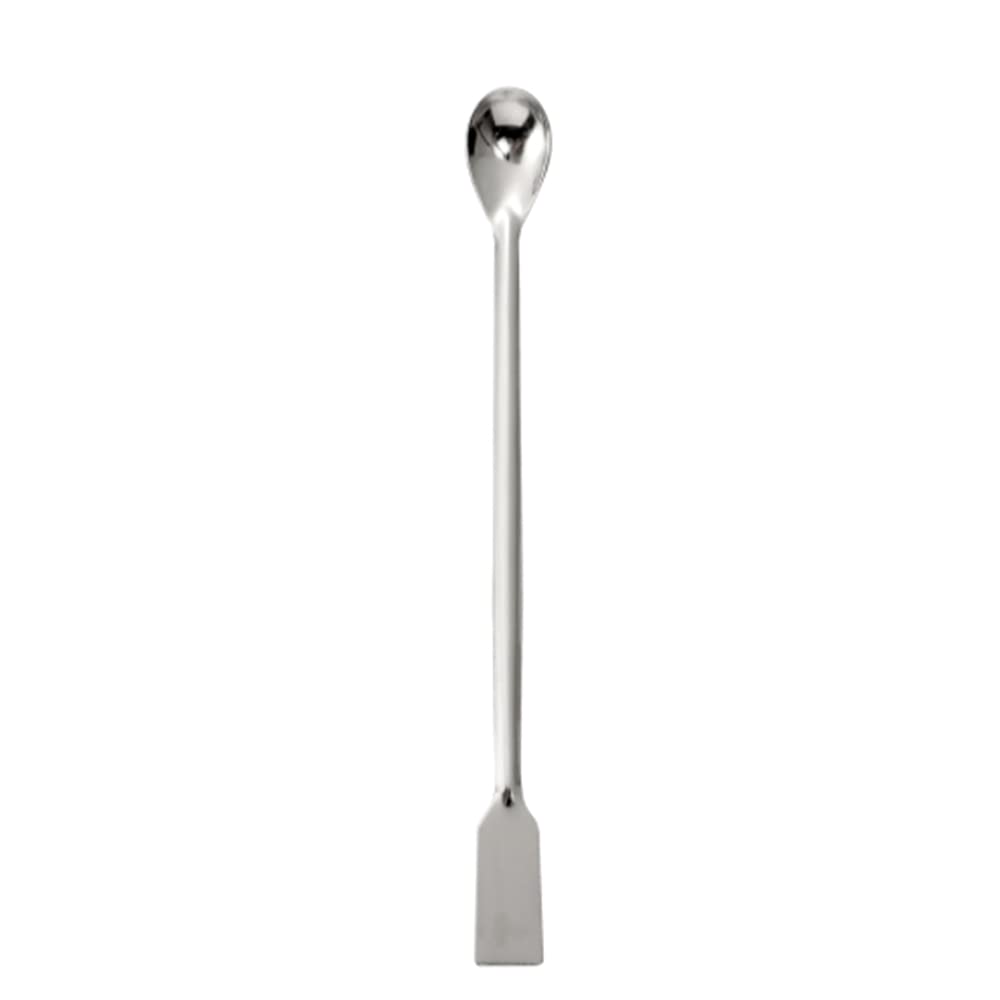 Muestreador de espátula de laboratorio micro de doble extremo de acero inoxidable, extremo cuadrado y plano de cuchara, espátula de laboratorio de 5.9 pulgadas para laboratorios, clínicas