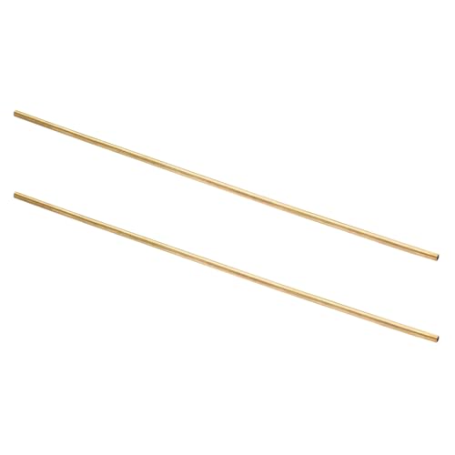 uxcell 2Pcs H62 Brass Round Tube, 2mm OD 0.5mm Wall Thickness 200mm Length Seamless Precision Straight Pipe Tubing for DIY Projects Crafts Gardening Industry Precision Applications