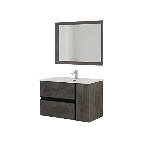 Composizione bagno colore ossido due cassetti una anta 90x46x57 cm