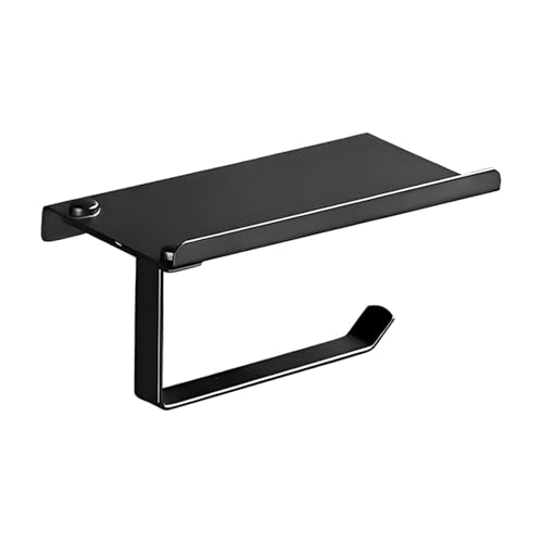 Estante de papel higiénico, soporte para rollo de pared con soporte para teléfono, soporte para pañuelos de baño, soporte de pared para toallas de papel, soporte de papel higiénico de hotel resistente