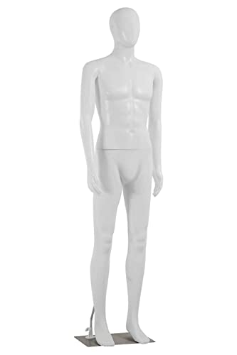 Yewuli Male Mannequin 6 Ft Full Body Mannequin Stand Dress Form Man Clothing Model Realistic Mannequin Display 73 Inch Metal Stand Plastic Body Sewing Manikin #TOP7