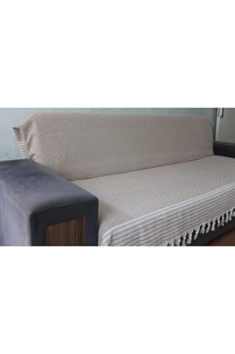 Pamuklu Koltuk Örtüsü kahve rengi 180 x 215