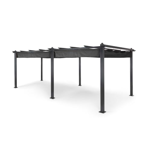 Blumfeldt Pavillon 3x6m, Rostfreier Metall-Pavillon mit Einziehbarem Dach, Wasserdicht, Stabil...