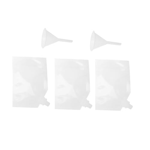 LALAFINA 10個 透明飲料用吸嘴袋入り 食品グレードプラスチック製 漏斗付き で密封性優れ持ち運び便利 再利用可能で洗浄簡単