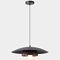 SXHJLHC Mid-Century Modern Pendant Light 15.7-inch Over Table Lighting Fixture with Woodgrain Finish Metal Japanese Wabi-Sabi Ceiling Hanging Lamp for Kitchen Island Dining Room