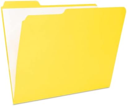 The File King 1/3 Cut Yellow File Folders Letter Size - 100 Pack | Colored Manilla Folders 8.5 x 11 | Made in The USA | Assorted 3 Tab Color Manila File Folder | Heavy Duty Basic Paper Filing Folder