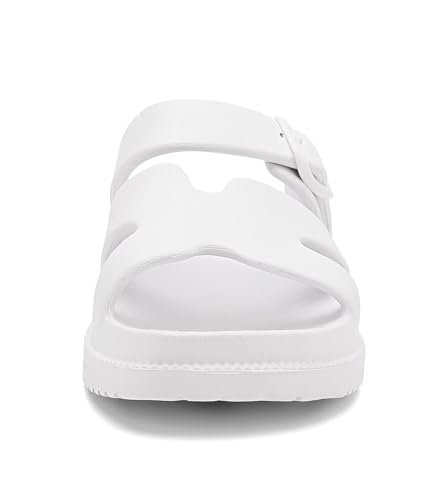 Image of Haifago Women's Flat Sandals with Arch Support, Summer Beach Slip on Slides Comfort Lightweight H-Strap Sandal Adjustable Buckle
