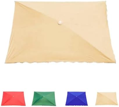 Rectangular Umbrella Replacement Canopy 10'x8' (Khaki) - Durable Outdoor Patio Umbrella Cover for 4/6 Ribs, Ideal for Market Table & Lawn Use, 300x250cm
