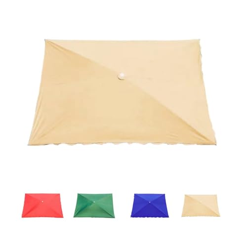 BTBZGFGNYU Rectangular Umbrella Replacement Canopy 8'x6.5' 10'x6.5' 10'x8', 4/6 Ribs Sun Umbrella Replacement Umbrella Cloth for Patio Yard Market Table Lawn(Khaki,300x250cm/10'x8')