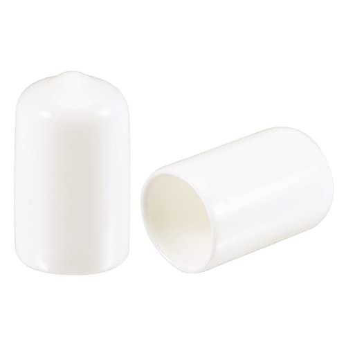 uxcell 50pcs Round Rubber End Caps 1/2"(12mm) White Vinyl Cover Screw Thread Protectors