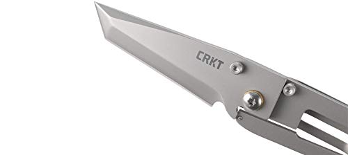 Columbia River Knife & Tool K.i.s.s. Edc Folding Pocket Knife: Compact Everyday Carry, Dual Grind Tanto, Frame Lock, Skeletonized Handle, Pocket Money Clip 5500, Gray - Plain Edge, One Size #TOP16