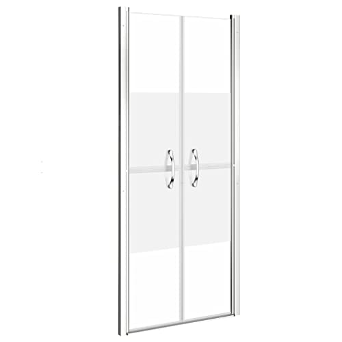 Teenpull Puerta de ducha semimate ESG 76 x 190 cm, mampara de ducha de alta calidad con marco de aluminio, ajustable de 73 a 76 cm, cristal de seguridad, ahorro de espacio, moderno diseño de