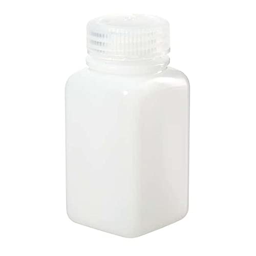Nalgene 2114-0032 Square Bottle, Wide-Mouth, HDPE, 1000mL (Pack of 6)