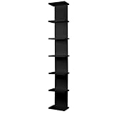 YEXEXINM 7 Tier Wall Shelf Unit - Lack Floating Shelf, Compact Display Floating Shelf, Vertical Column Wall Decor Mount Floating Storage Organizer Tall Tower Shelf for Bedrooms, Living Rooms(Black)