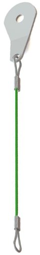 Image of AN3 /641200X3Q7X 12.00 inch long, .047 inch diameter Stainless Steel wire rope lanyard, green coated to .063 inch , Terminus Ends Loop- / Loop Tab with .25 inch ID hole (Pack of 10)