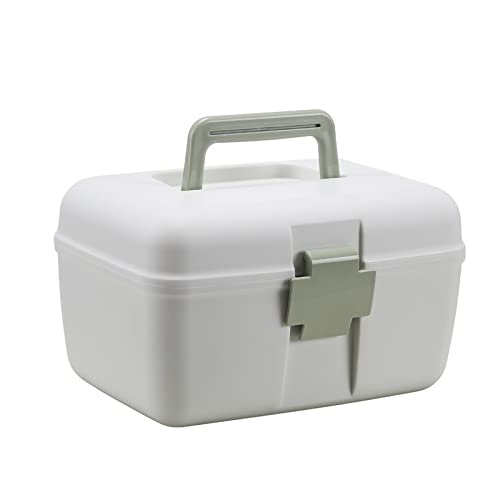 botiquín de primeros auxilios， Botiquín de primeros auxilios, caja de almacenamiento de plástico, caja de medicinas, organizador multiusos con bandeja extraíble, botiquines de primeros auxilios(Green)
