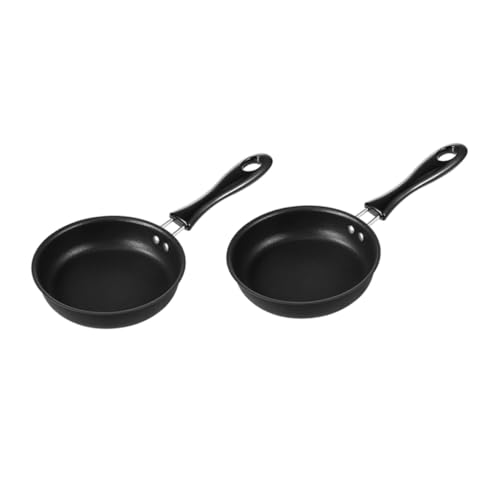 Ipetboom 2 piezas Mini Sartén Antiadherente para Freír Huevos Sartén de Hierro de Resistente al Calor Herramienta de Cocina para Tortillas y Pancakes de Negro