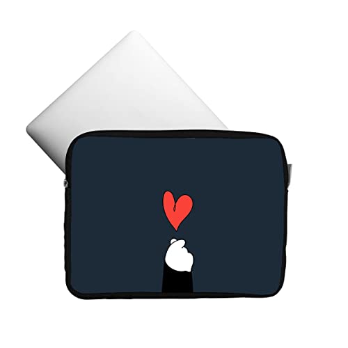 Capa Case Pasta Para Notebook Com Zíper E Várias Estampas 15.6 Cor:Coração Gato;Tamanho:15.6