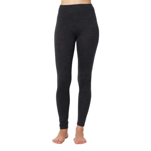 Merino Wool Base Layer Women Pants - Thermal Leggings for Women Long Johns (X-Large, 200 Charcoal)