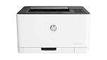 HP Color LaserJet 150nw 4ZB95A, Stampante a Singola Funzione A4, Stampa Fronte e Retro Manuale a colori, 18 ppm, USB, Wi-Fi, Ethernet, Schermo LCD a icone con tastierino, Bianca