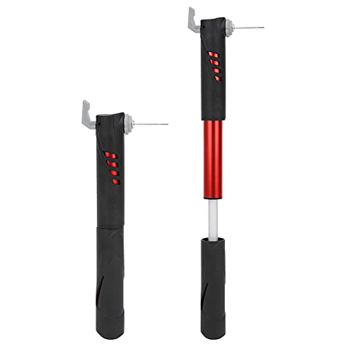 Mini Manual Bike Pump, 20.5cm/8.07inch Mountain Bike Tire Pump Bike Inflator Cycling Accessory for Schrader Prestas Valve Universal (Black-Red)