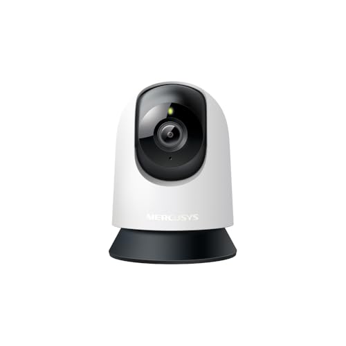 MERCUSYS WiFi Surveillance Camera Indoor 360° 1080p, Night Vision, Real Time Notifications, Person Detection, Motion Tracking, Remote Control, Compatible with Alexa, MC200