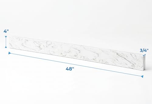Image of Bathroom Vanity Sink Backsplash /Sidesplash (Engineered Carrara Marble, 4 inch x 48 inch)