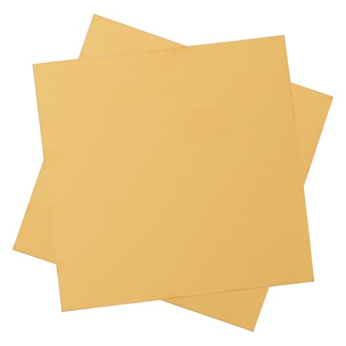 2PCS Brass Sheet, 4" x 4", 18 Gauge(1mm) Thickness, No Scratches, Film Attached Brass Plates