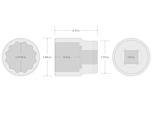 Image of TEKTON 1 /2 Inch Drive x 1-7 /16 Inch Shallow 12-Point Socket | SHD22236