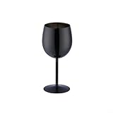 Trayneel Copa de vino de acero inoxidable de 350 ml, inastillable, copa de metal 304 con tallo largo, base ancha, retención de temperatura para vino tinto y blanco, cóctel, beber en interiores y