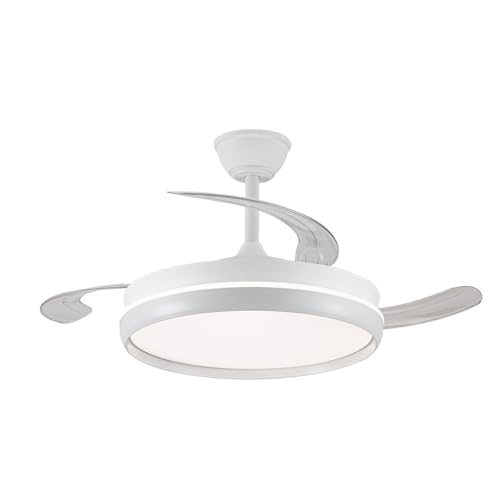 wonderlamp - Ventilador de techo con aspas retráctiles, Smart Control APP + Mando a distancia, Ventilador silencioso con luz LED Michu Evo 72W, Memoria de encendido, 3CCT, Intensidad Regulable - imagen 4